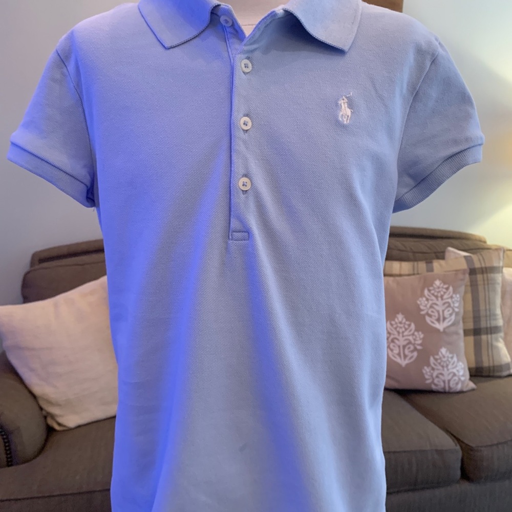 Light blue polo shirt